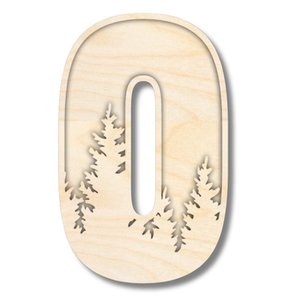 Unfinished Wood Layered Themed Letters | Pine Trees | A-Z | 2 Piece | up to 24"