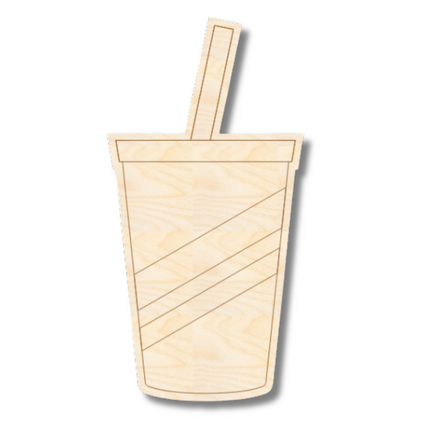Unfinished Wood Etched Soda Drink Shape | Paint By Line Crafts | up to 30" DIY