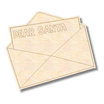 Unfinished Wood Etched Santa Letter Shape | Paint By Line Crafts | up to 30" DIY