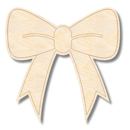 Unfinished Wood Etched Bow Shape | Paint By Line Crafts | up to 30" DIY