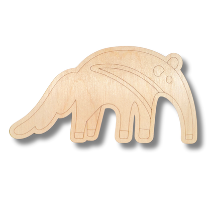 Unfinished Wood Etched Anteater Shape | Paint By Line Crafts | up to 30" DIY