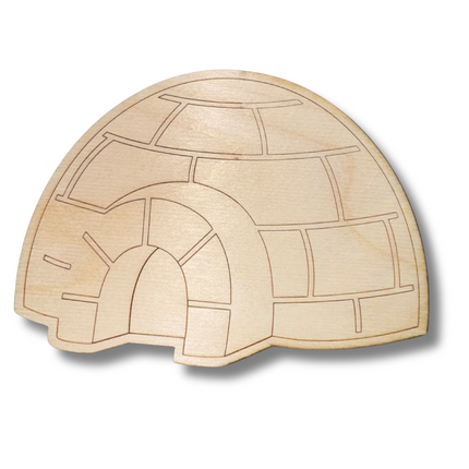 Unfinished Wood Etched Igloo Shape | Paint By Line Crafts | up to 30" DIY