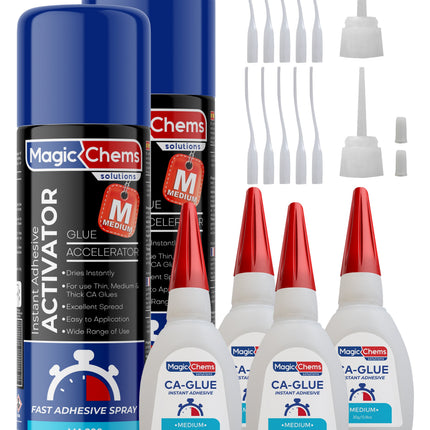 CA Glue with Activator (4 x 0.8 oz + 2 x 6.7 fl oz)