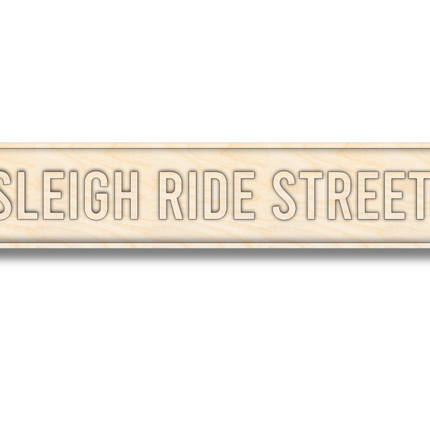 Unfinished Wood Sleigh Ride St. Street Sign | 3 Piece | Layered Street Sign | up to 46" DIY