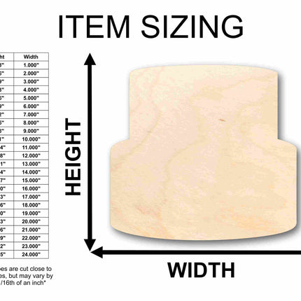 Unfinished Wood Cake Silhouette - Craft- up to 46" DIY