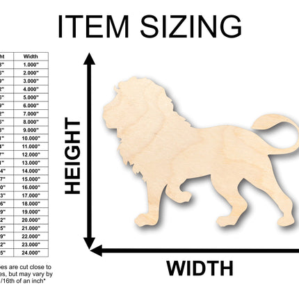 Unfinished Wood Lion Shape - Africa - Craft - up to 46" DIY