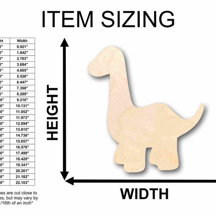 Unfinished Wood Baby Dinosaur Brontosaurus Silhouette - Craft- up to 46" DIY