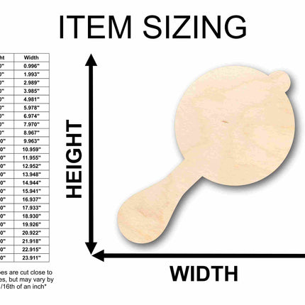 Unfinished Wood Baby Rattle Silhouette - Craft- up to 46" DIY