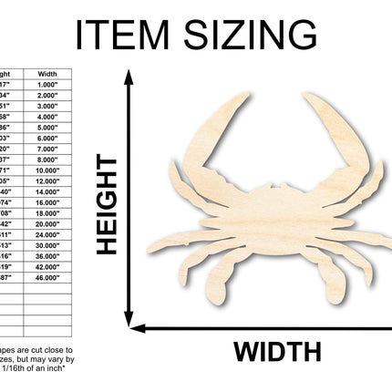 Unfinished Wood Chesapeake Blue Crab Silhouette - Animal Craft - up to 46" DIY