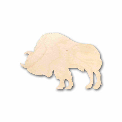 Unfinished Wood Buffalo Bison with Horn Silhouette - Craft- up to 46" DIY