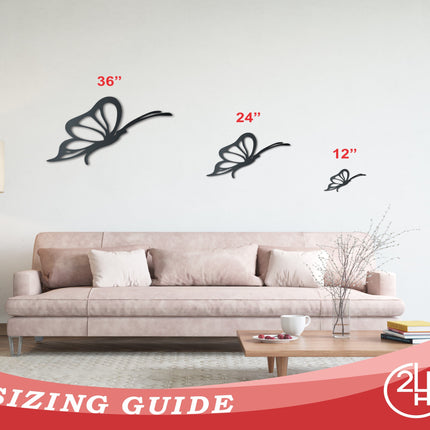Metal Flying Butterfly Wall Art - 20 Color Options