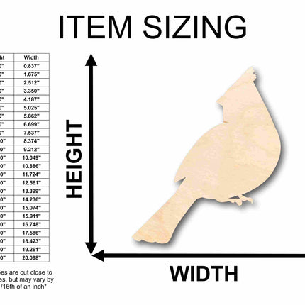 Unfinished Wood Cardinal Bird Silhouette - Craft- up to 46" DIY