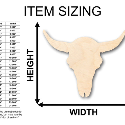 Unfinished Wood Cattle Skull Shape - Craft - up to 46" DIY