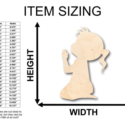 Unfinished Wood Praying Girl Shape - Craft - up to 46" DIY