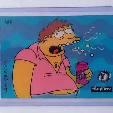 Simpsons Trading Card - 1993 #W5 Barney Belch (Wiggle)