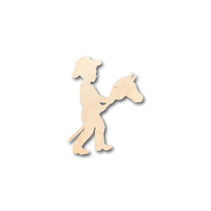 Unfinished Wood Cowboy Kid Shape - Craft - up to 46" DIY