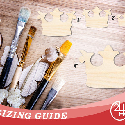 Unfinished Wood Crown Shape | Royalty King Queen | DIY Craft Cutout | up to 46" DIY
