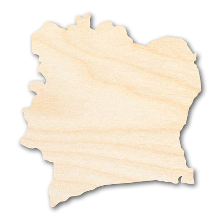 Unfinished Wood Cote d'Ivoire Country Shape - Ivory Coast West Africa Craft - up to 46" DIY