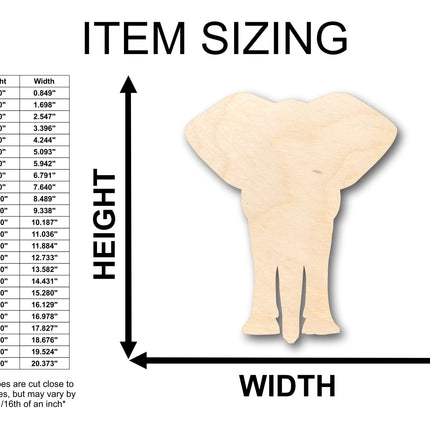 Unfinished Wood African Wildlife Elephant Shape - Craft - up to 46" DIY