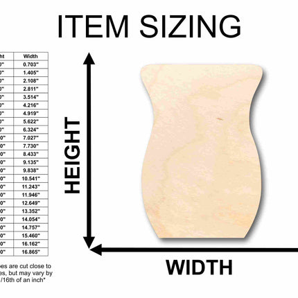 Unfinished Wood Flower Vase Silhouette - Craft- up to 46" DIY