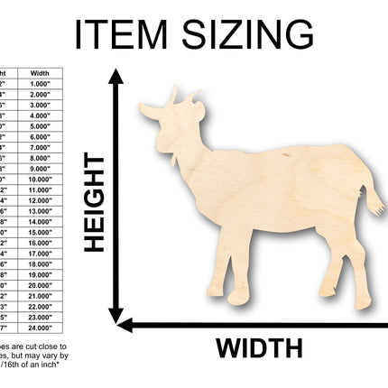 Unfinished Wood Billy Goat Farm Animal Shape - Craft - up to 46" DIY