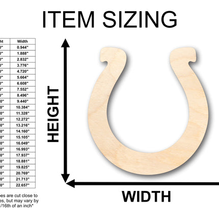 Unfinished Wood Horseshoe Shape - Craft - up to 46" DIY