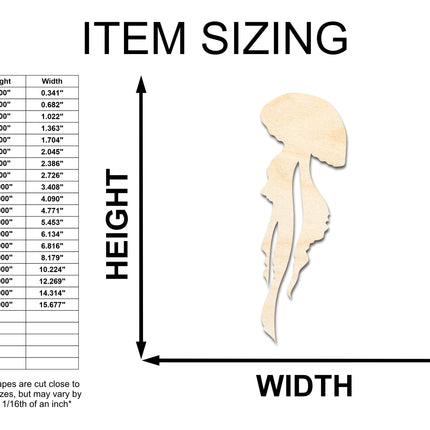 Unfinished Wood Jellyfish Silhouette - Craft - up to 46" DIY