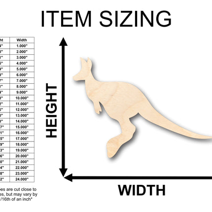 Unfinished Wood Kangaroo Australian Wildlife Shape - Craft - up to 46" DIY