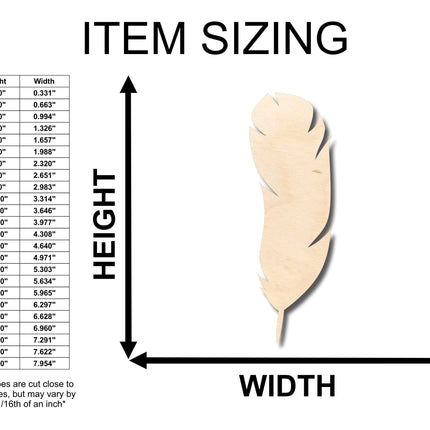 Unfinished Wood Large Feather Shape - Craft - up to 46" DIY