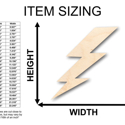 Unfinished Wood Lightening Bolt Shape - Craft - up to 46" DIY