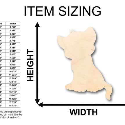 Unfinished Wood Cute Lion Cub African Wildlife Shape - Craft - up to 46" DIY