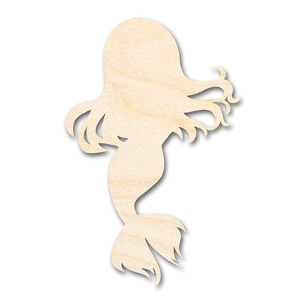 Unfinished Wood Cute Mermaid Silhouette - Craft - up to 46" DIY