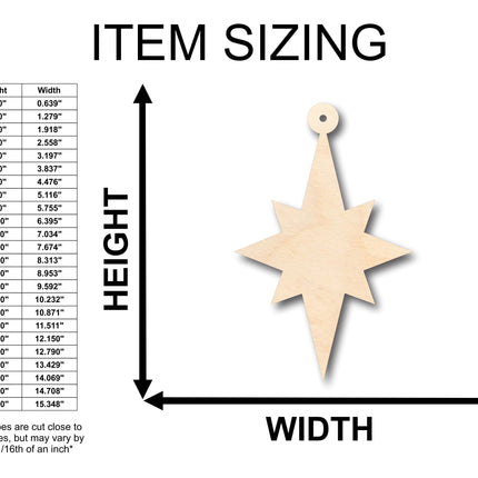 Unfinished Wood Christmas Star Ornament Shape - Craft - up to 46" DIY