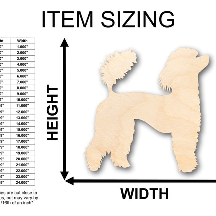 Unfinished Wood Poddle Dog Shape - Craft - up to 46" DIY