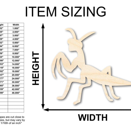 Unfinished Wood Praying Mantis Silhouette - Craft - up to 46" DIY
