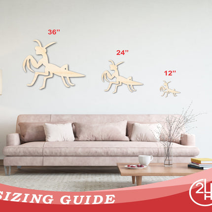 Unfinished Wood Praying Mantis Silhouette - Craft - up to 46" DIY