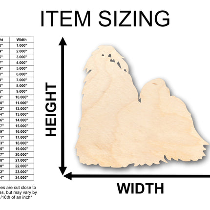 Unfinished Wood Shih Tzu Dog Shape - Craft - up to 46" DIY