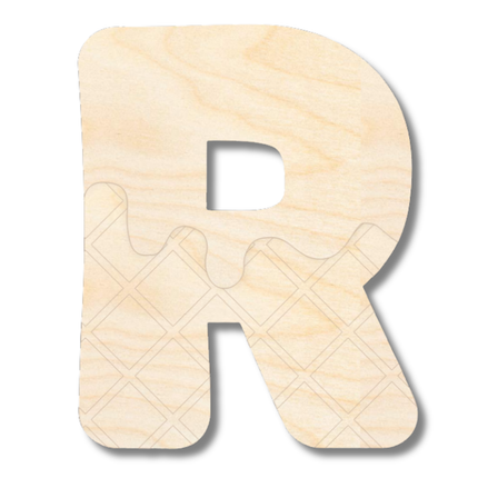 Unfinished Wood Layered Etched Themed Letters | Ice Cream | A-Z | 2 Piece | up to 24"