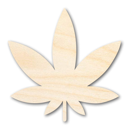 Unfinished Wood Simple Marijuana Leaf Shape - Craft - up to 46" DIY