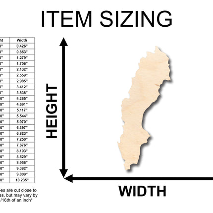 Unfinished Wood Sweden Country Shape - Craft - up to 46" DIY