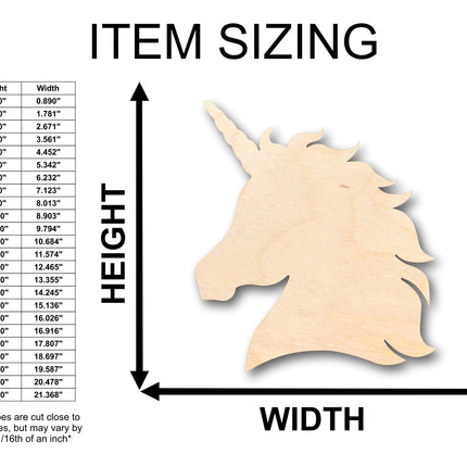 Unfinished Wood Unicorn Head Shape - Craft - up to 46" DIY