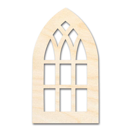 Unfinished Wood Gothic Window Shape | Craft Cutout | up to 46" DIY