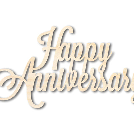 Unfinished Wood Happy Anniversary Shape - Word Anniversary Craft - up to 46"