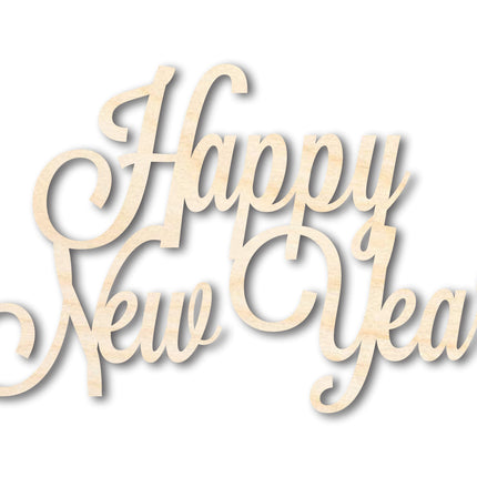 Unfinished Wood Happy New Years Shape - Word Craft - up to 46"