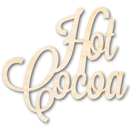 Unfinished Wood Hot Cocoa Shape - Word Craft - up to 46"