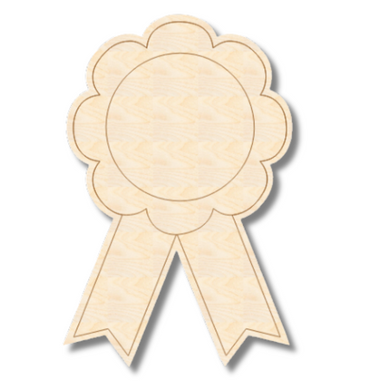 Unfinished Wood Etched Ribbon Shape | Paint By Line Crafts | up to 30" DIY