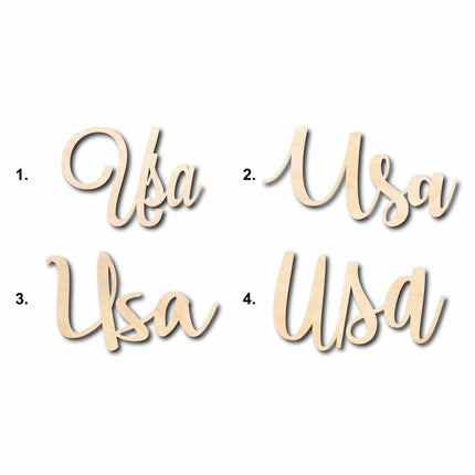 USA Sign Unfinished Wood Cutout Home Decor DIY