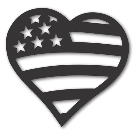 Metal American Flag Heart | Metal USA Sign | Indoor Outdoor | Up to 46" | Over 20 Color Options