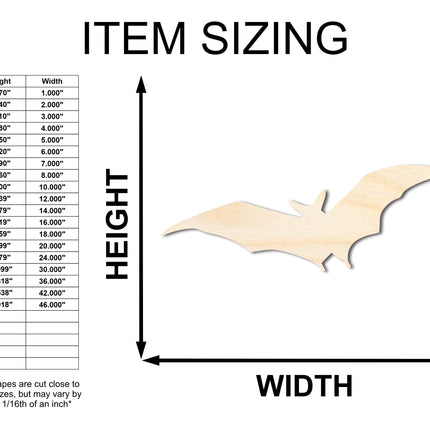Unfinished Wood Flying Bat Shape - Craft - up to 46"