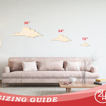 Unfinished Wood Large Cloud Shape - Craft - up to 46"